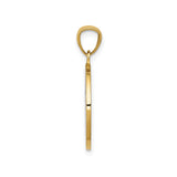 14k Two-Tone Gold Pendant with Heart Laugh Love Friends Design, Circle Rose Charm for Women