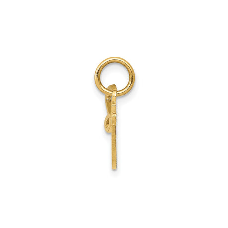 14k Yellow Gold Sexy Script Pendant, Cursive Letter Charm, Modern Statement Jewelry for Women