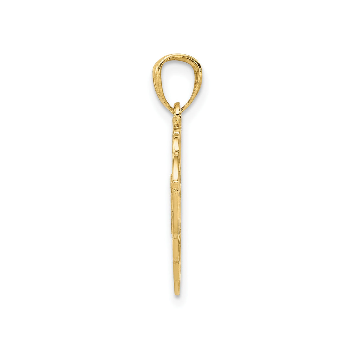 14k Two-Tone Gold Heart Pendant with Butterfly and Sweet 16 Design