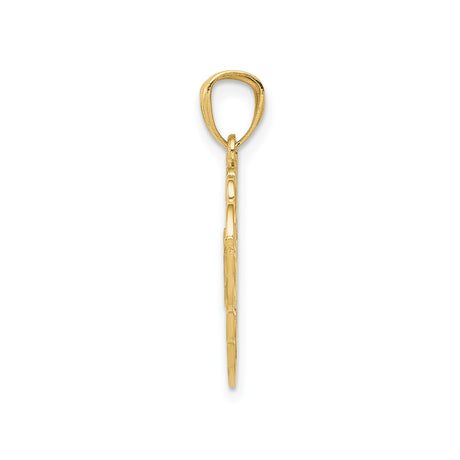 14k Two-Tone Gold Heart Pendant with Butterfly and Sweet 16 Design