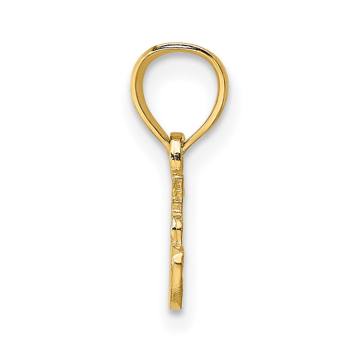 14k Yellow Gold Pendant, 100 Percent Married Text Script, Wedding and Anniversary Charm