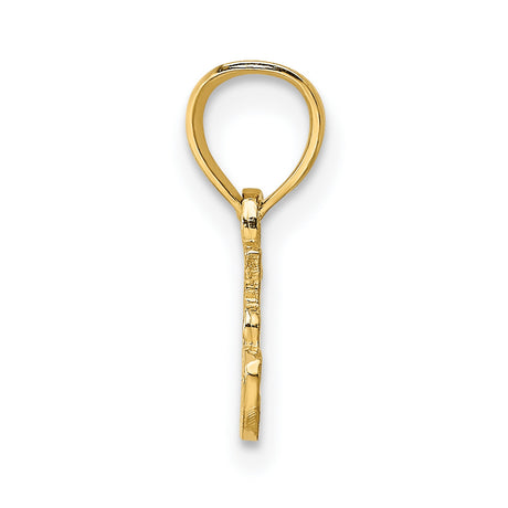 14k Yellow Gold Pendant, 100 Percent Married Text Script, Wedding and Anniversary Charm