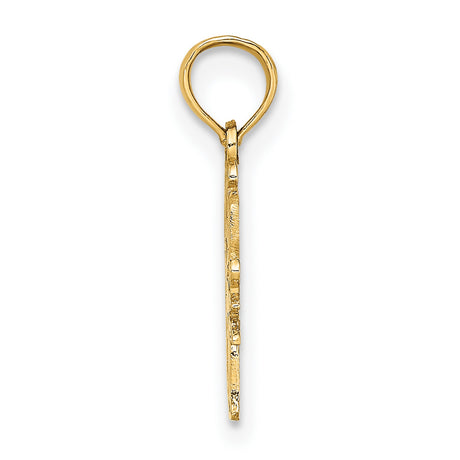 14k Yellow Gold Swim Mom Pendant with Swimmer Silhouette, Sports Charm for Women