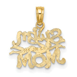 14k Yellow Gold Swim Mom Pendant with Swimmer Silhouette, Sports Charm for Women