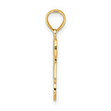 #1 DAD Charm Pendant in Real 14k Yellow Gold