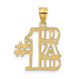 #1 DAD Charm Pendant in Real 14k Yellow Gold