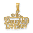 #1 DAUGHTER-IN-LAW Charm Pendant in Real 14k Yellow Gold