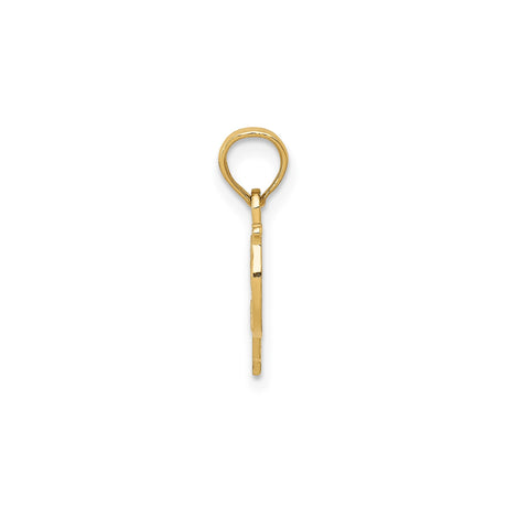 14k Yellow Gold I Love Papa Pendant, Heart Charm with Script Text, Sentimental Jewelry for Dad