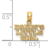14k Yellow Gold Pendant, Daddys Little Girl Charm, Sentimental Father Daughter Jewelry