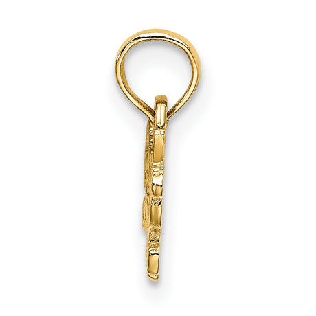 14k Yellow Gold Pendant with Grandmas Girl Script Engraving, Sentimental Family Charm