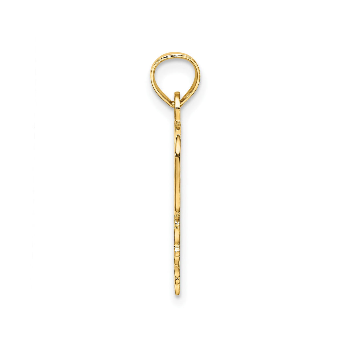 14k Yellow Gold Heart Filigree Pendant, Daddys Girl Charm, Sentimental Jewelry for Women