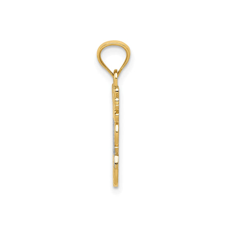 14k Two-Tone Gold Pendant, Daddys Little Girl Script, Sentimental Daughter Charm
