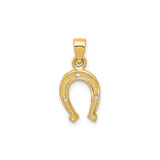 14k Yellow Gold Horseshoe Pendant, Classic Symbol of Luck and Protection for Women or Unisex Wear