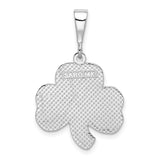 14k White Gold Shamrock Pendant with Trinity Knot Heart Leaves, Irish Heritage Jewelry