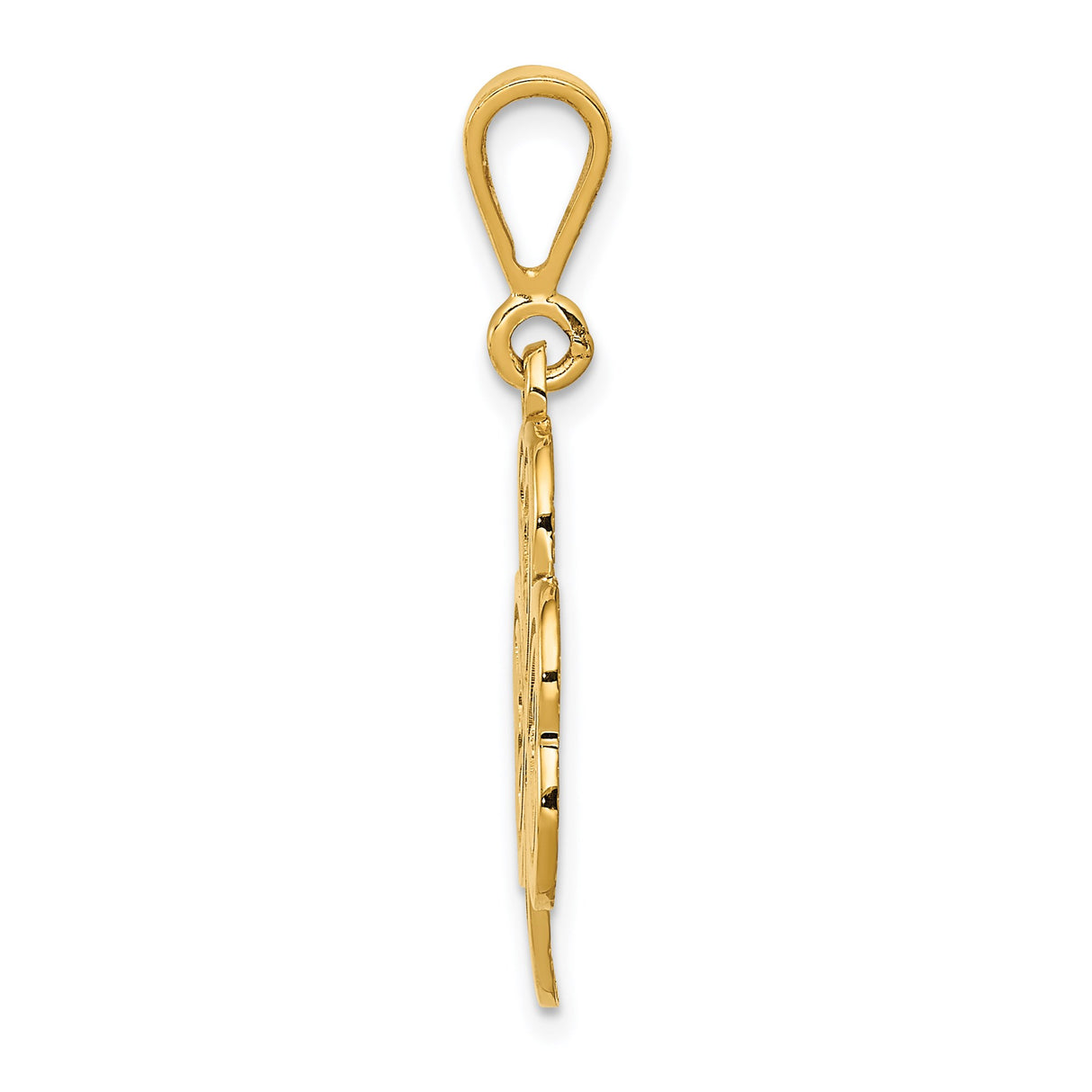 14k Yellow Gold Celtic Shamrock Pendant with Trinity Knot Design, Irish Heritage Charm