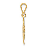 14k Yellow Gold Celtic Shamrock Pendant with Trinity Knot Design, Irish Heritage Charm