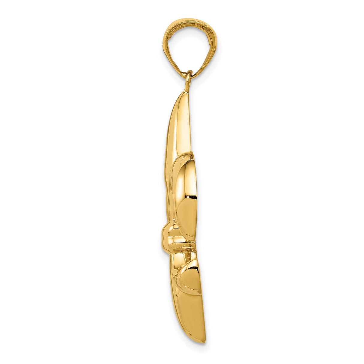 14k Yellow Gold Fleur de Lis Pendant, French Lily Symbol, Unisex or Mens Charm