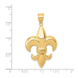 14k Yellow Gold Fleur de Lis Pendant, French Lily Symbol, Unisex or Mens Charm