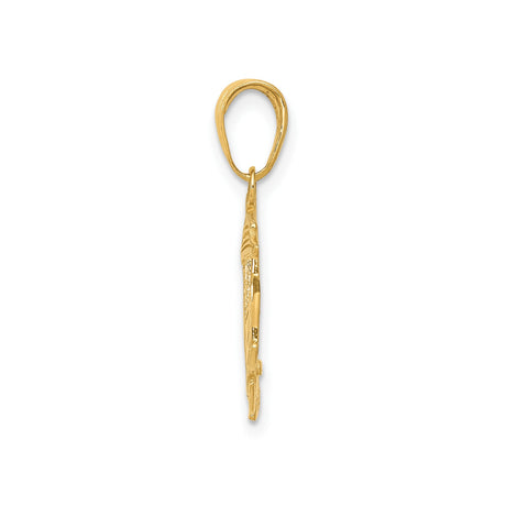 14k Yellow Gold Cable Car Pendant with San Francisco Trolley Design, Urban Travel Charm for Women or Unisex