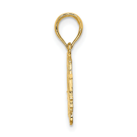 14k Yellow Gold San Francisco Cable Car Pendant, California Travel Charm Jewelry