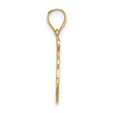 14k Yellow Gold I Love NY Apple Pendant, New York City Heart Charm, Urban Travel Souvenir