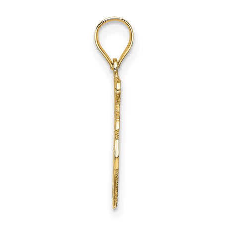 14k Yellow Gold I Love NY Apple Pendant, New York City Heart Charm, Urban Travel Souvenir