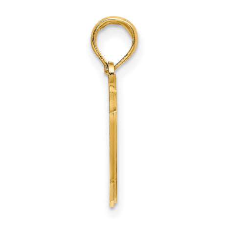 14k Yellow Gold Nantucket Island Map Pendant with Raised Coastal Detailing, Unisex Jewelry