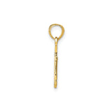 14k Yellow Gold Truck Pendant, Semi Truck Charm with I Heart My Trucker Design