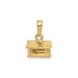 14k Yellow Gold Log Cabin Pendant, Nature-Inspired Charm for Women or Unisex Wear
