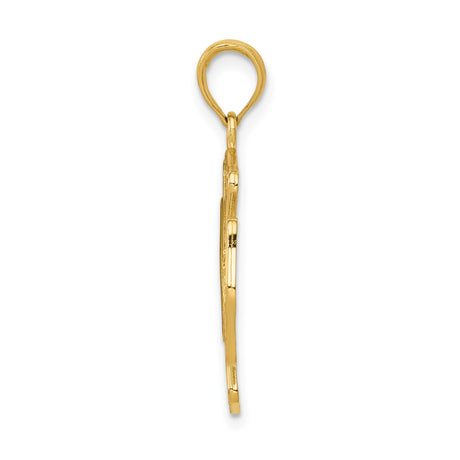 14k Yellow Gold Firefighter Pendant with Maltese Cross and St. Florian Design