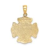 14k Yellow Gold Firefighter Pendant with Maltese Cross and St. Florian Design