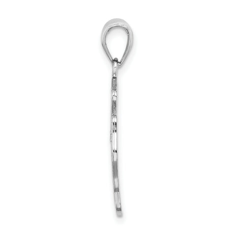 14k White Gold Saint Florian Firefighter Pendant with FD Initials and Symbols for Men