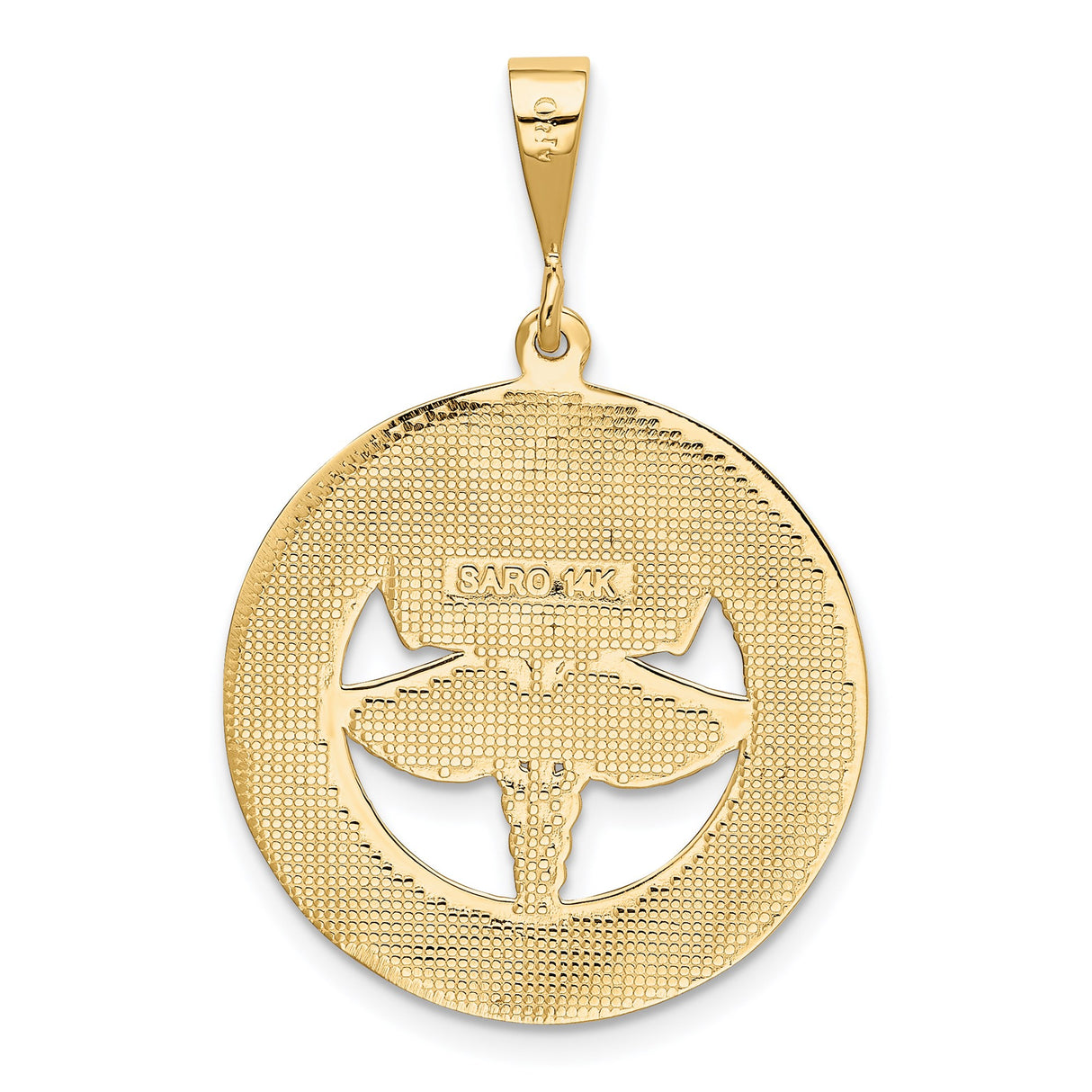 14k Yellow Gold RN Pendant with Nurse Cap and Caduceus Symbol for Women