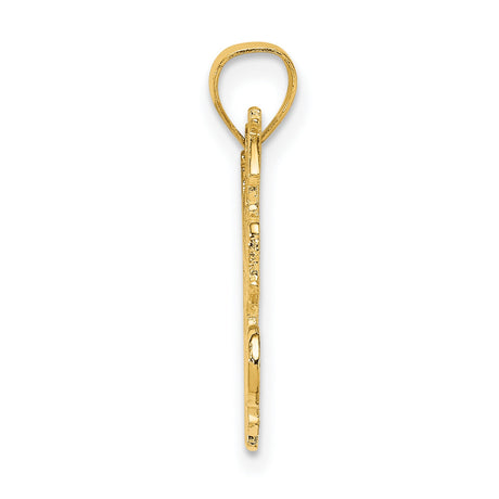 14k Yellow Gold Bahamas Pendant with Palm Tree Design, Tropical Island Charm