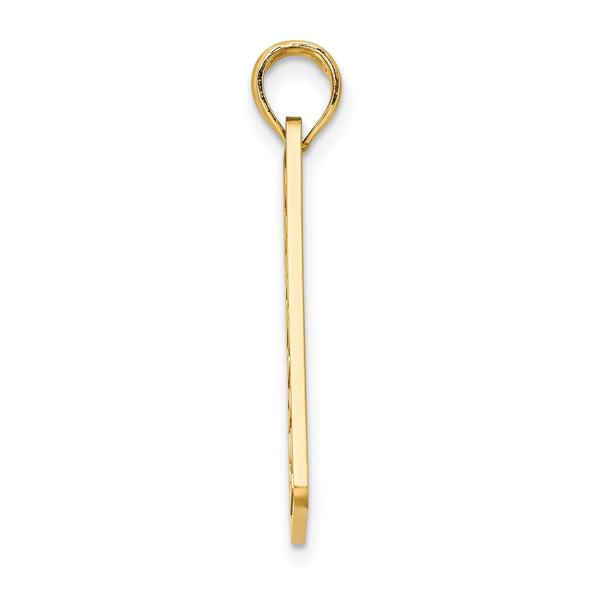 14k Yellow Gold Sarasota Florida Pendant, Embossed Rectangle Travel Charm for Women or Unisex Wear
