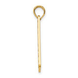 14k Yellow Gold Sarasota Florida Pendant, Embossed Rectangle Travel Charm for Women or Unisex Wear