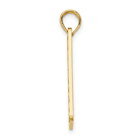 14k Yellow Gold Sarasota Florida Pendant, Embossed Rectangle Travel Charm for Women or Unisex Wear