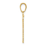 14k Yellow Gold Palm Tree Pendant, Tropical Island Design, Unisex Beach Charm