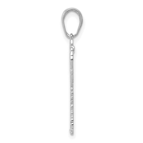 14k White Gold Palm Tree Pendant, Tropical Island Design Charm for Women