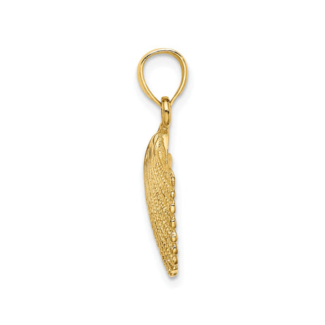 14k Yellow Gold Scallop Shell Pendant, Camino Faith Charm, Christian Jewelry for Women
