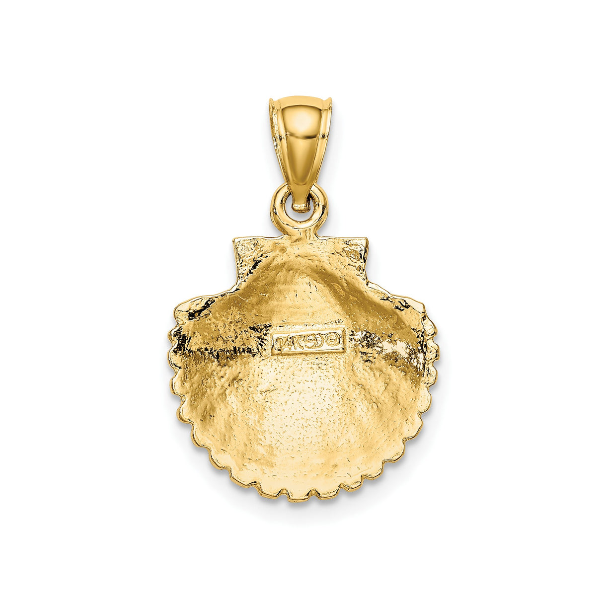 14k Yellow Gold Scallop Shell Pendant, Camino Faith Charm, Christian Jewelry for Women