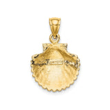 14k Yellow Gold Scallop Shell Pendant, Camino Faith Charm, Christian Jewelry for Women