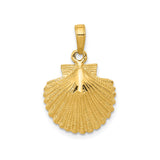 14k Yellow Gold Scallop Shell Pendant, Camino Faith Charm, Christian Jewelry for Women