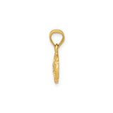 14k Yellow Gold Sand Dollar Pendant, Nautical Ocean Charm with Open Back Design for Women