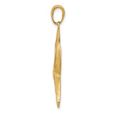 14k Yellow Gold Starfish Pendant, Textured Marine Motif Nautical Jewelry for Women