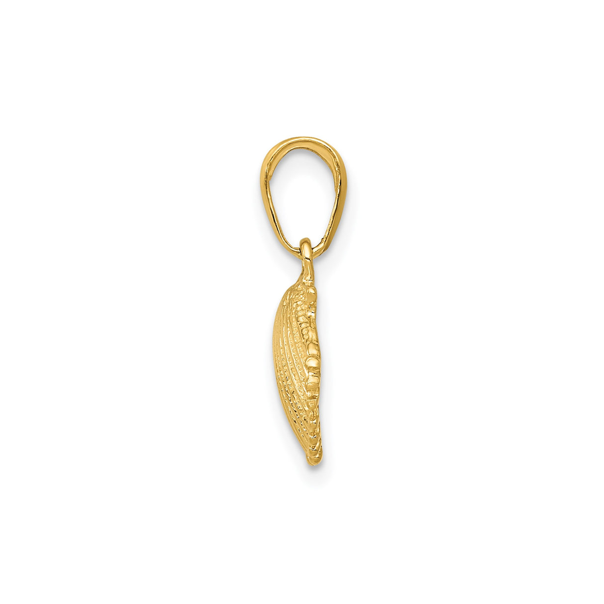14k Yellow Gold Scallop Shell Pendant, Camino de Santiago Symbol, Religious Travel Charm