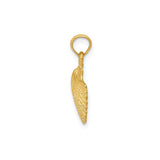 14k Yellow Gold Scallop Shell Pendant with Textured Detailing, Camino de Santiago Symbol for Women
