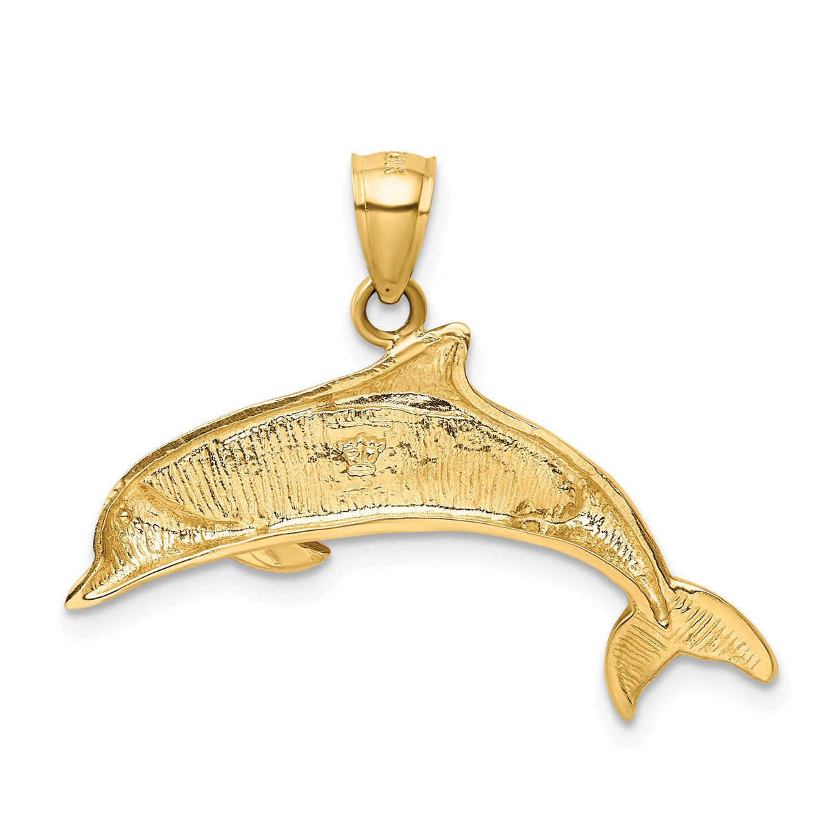 14k Yellow Gold Dolphin Pendant with Blue Green Lab Created Opal, Ocean Theme Jewelry