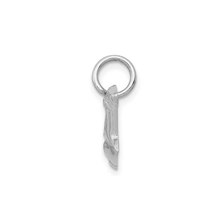 14k White Gold Hammerhead Shark Pendant, Polished Nautical Ocean Charm for Men and Women