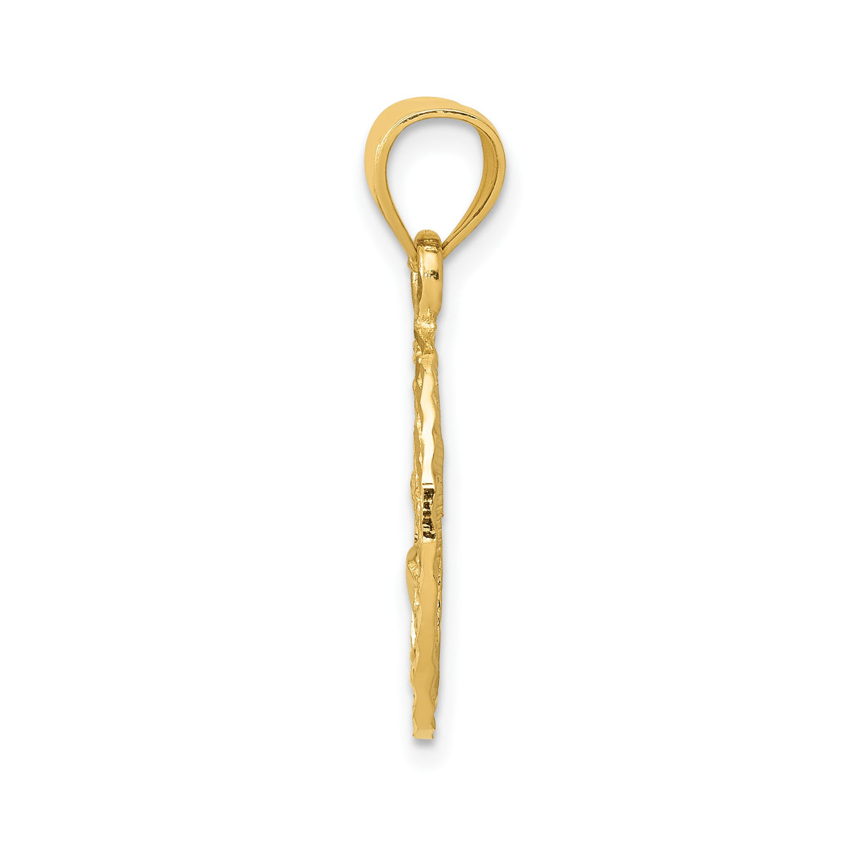 14k Yellow Gold Pendant with Leaping Dolphin and Palm Tree in Oval Frame, Tropical Beach Theme